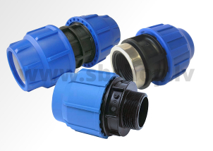 Polymer fittings for PE pipes