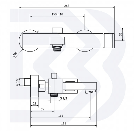 Vannas maisītājs METRO ar rokas dušu, hroms AKCIJA BIANCHI