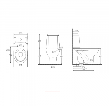 WC Pods RIGA grīdas izvads ar skalojamo kasti un vāku, ECE AKCIJA
