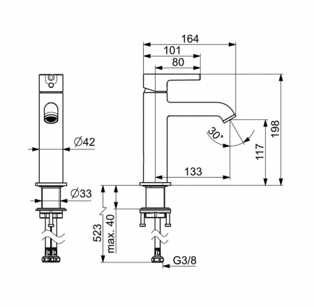 Maisītājs izlietnei ORAS STYLE bez noplūdes, hromēts