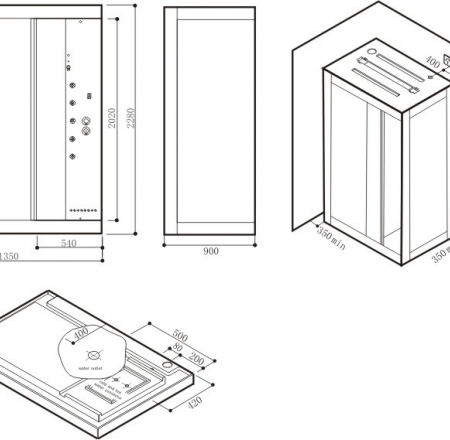 Masāžas kabīne AA0001X ar tvaika pirti  AKCIJA