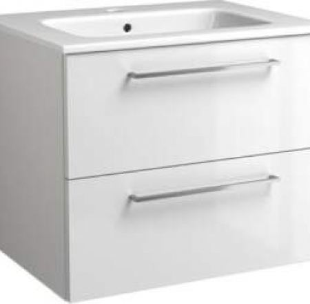 Mēbele ar keramisku izlietni KAME JOY 61x46cm  balta glancēta / hromēts rokturis