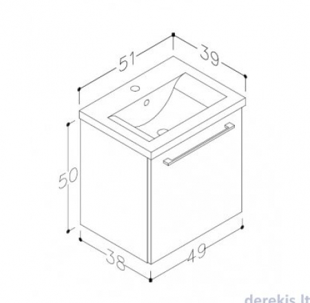 Mēbele ar izlietni SCANDIC 51x39cm ar durtiņām glossy white