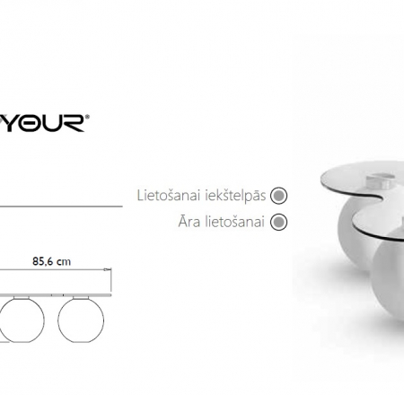 Galds TRIGIGIO (galda virsma+3 bumbas), matēts/balts