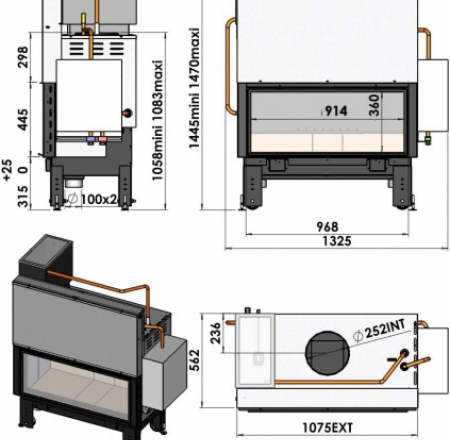 FOYER CH1200D kurtuve ar boil.pieslēgumu 26kW