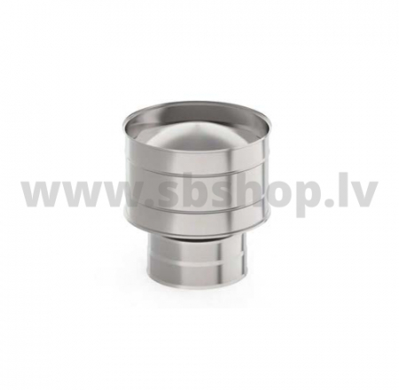 UMK Skursteņa nobeigums ar deflektoru, dubultsienu, D150x220, AISI439/439, 0.5mm/0.5mm