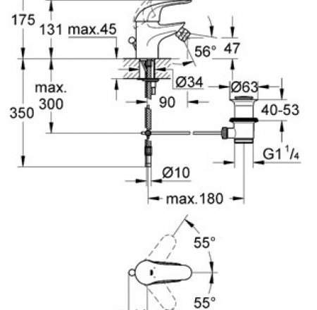 GROHE bide maisītāji Euroeco mīkstie pievadi