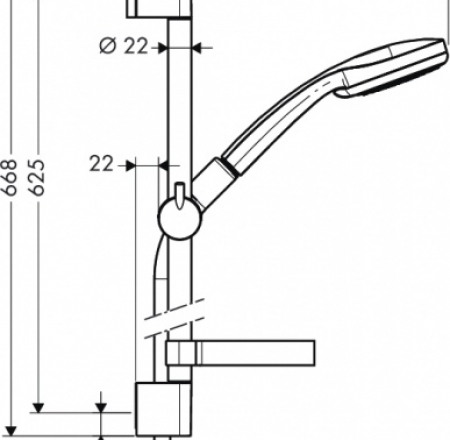 HANSGROH Maisītāji CROMA100 Vario/Unica C dušas komplekts