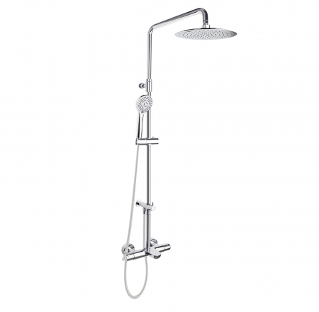Vannas/dušas kolonna ar termostatu, lietus dušu D30cm un rolas dušu, teleskopiska, RamonSoler hroms