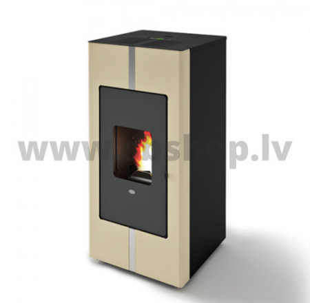 Granulu kamīns Eva Calor TOSCA 24 kW ar centrālapkuri bēšs