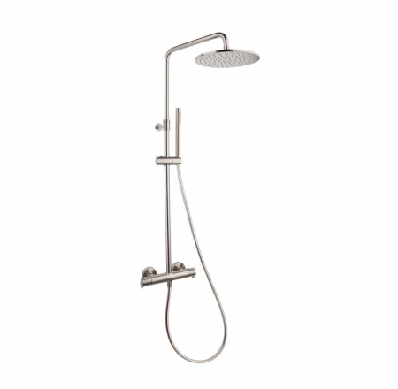 Dušas kolonna ALEXIA ar termostatu, rokas dušu un lietus dušu D30cm, RamonSoler brushed nickel