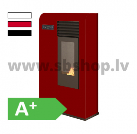 Granulu kamīns Eva Calor ZITA SLIM 7.5 kW sarkans