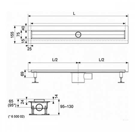 TECE dušas tekne taisna 700mm bez restes