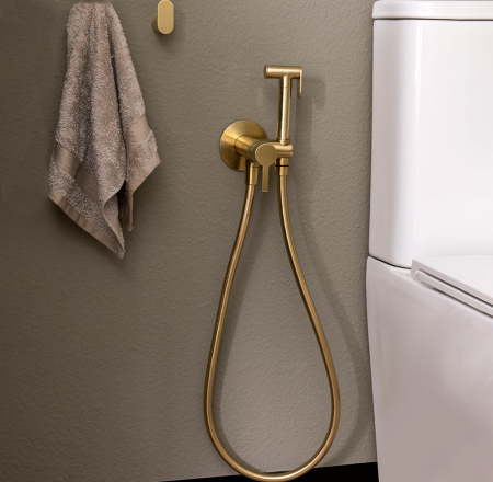 Bidetta ar magnētisko vārstu, iebūvējama, RamonSoler brushed gold