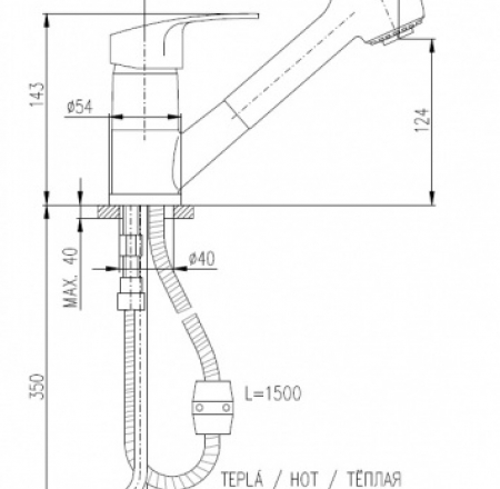 RAV KONGO virtuves maisītāji KONGO izvelkams hroms, K010.5