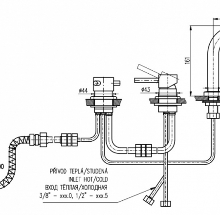 RAV SEINA vannas maisītāji 4-ceļu, keramikas pārslēdzējs, ar izvelkamu dušas šļūteni 2