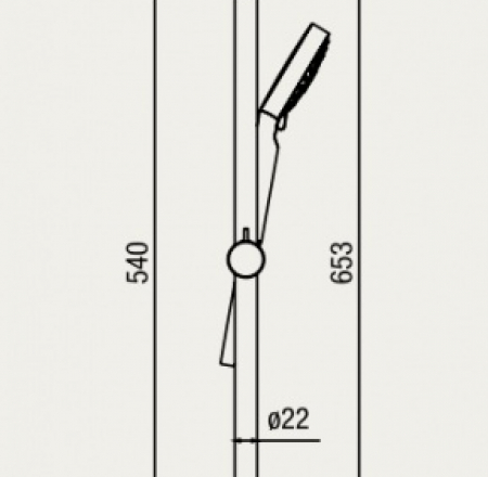 ALPI Dušas statīvs 60 cm, 5jet rokas dušu, hroms