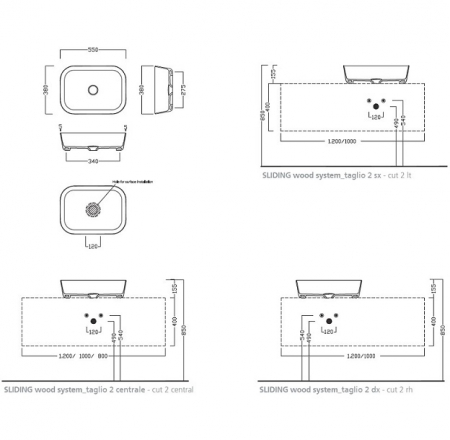Izlietne HATRIA HAPPY HOUR 18:00S, 55x38x15cm, balta liekama uz virsmas