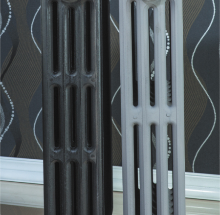 Čuguna radiators BEIGELAI BGL-760-RD (14 sekc.), gruntēts melnā krāsa