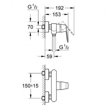GROHE dušas maisītaji EUROSMART, hroms