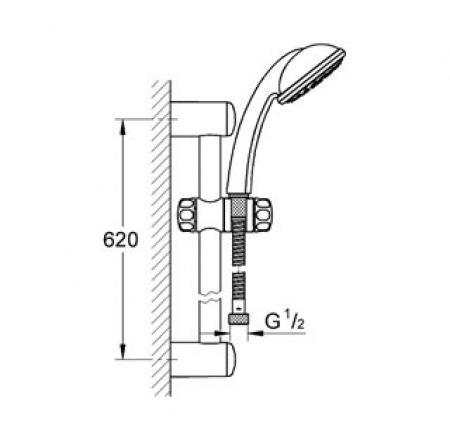 GROHE Maisītāji TEMPESTA dušas garnitūra Trio 600mm