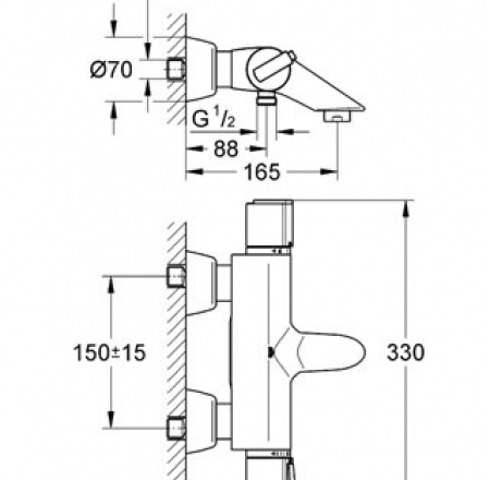 GROHE vannas maisītaji, Termostats Grohtherm 2000, hroms