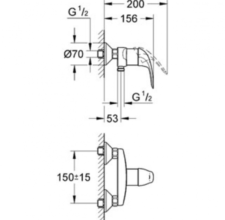 GROHE dušas maisītaji Euroeco, hroms