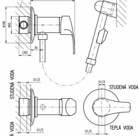 RAV KONGO bidē maisītāji iebūvējams K047
