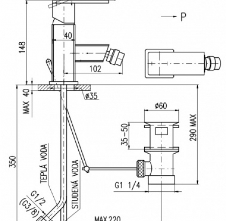 RAV LOIRA bidē maisītāji, hroms LR545.5