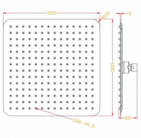 RAV dušas galvas 30*30 cm