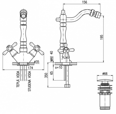 RAV MORAVA maisītāji izlietnes/Bidē MK121.5/9