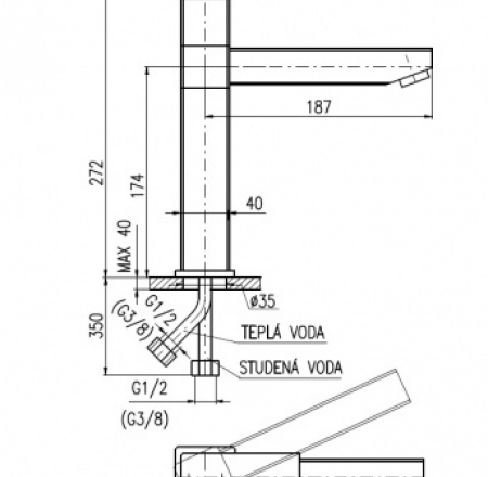 RAV LOIRA izlietnes maisītāji pagarināts hroms, LR505.5