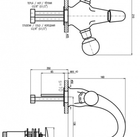 RAV SWAROVSKI izlietnes maisītaji ar Swarovski BRILLIANCE129.5Z, zelta