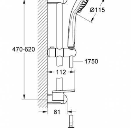 GROHE Dušas garnitūra Euphoria Chapagne 600mm, hroms