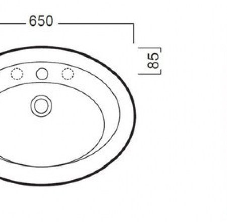 HATRIA DOLCEVITA izlietne virsmā 65x48cm
