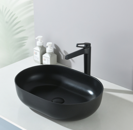 Izlietne HAPPY HOUR 12:00S, 57x38x15cm, black matt krāsa