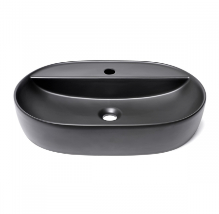 Izlietne HAPPY HOUR 12:00MF 57x38x15cm ar vietu maisītājam, black matt