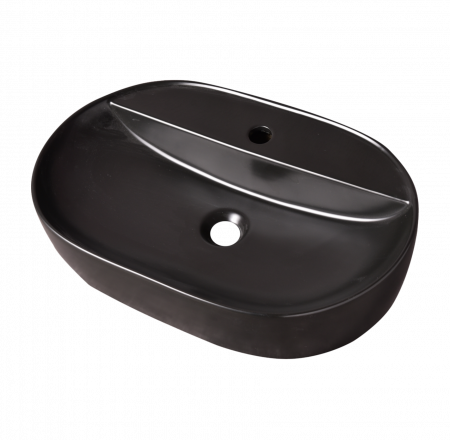 Izlietne HAPPY HOUR 12:00MF 57x38x15cm ar vietu maisītājam, black matt