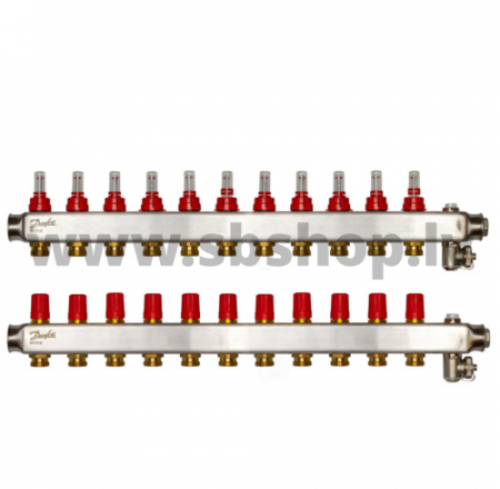 SSM-11F Kolektors 11+11 ar plūsmas mēr. 1" DANFOSS