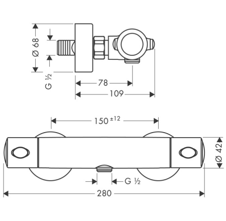 GROHE Maisītājs ECOSAT 1001 SL dušai, hroms