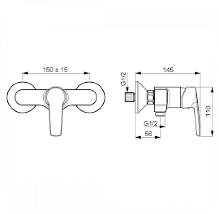 ORAS SAGA dušas maisītājs, hroms