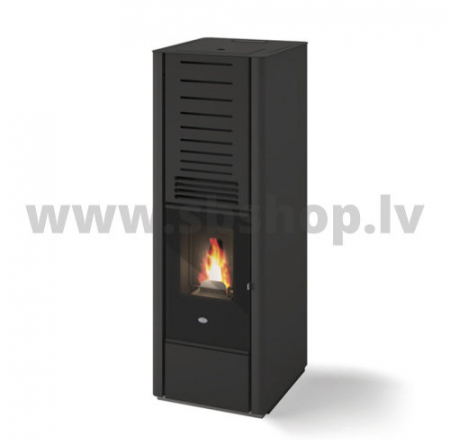 Granulu kamīns ar gaisa apsildi Eva Calor KAREN 9,5 kW melns