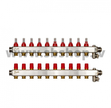 SSM-10F Kolektors 10+10 ar plūsmas mēr. 1" DANFOSS