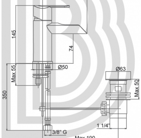 BIANCHI izlietnes maisītājs HEAVEN ar kaskādi, hromēts