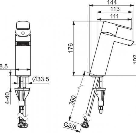 ORAS Stela izlietnes maisītajs ar kaskādi, hroms
