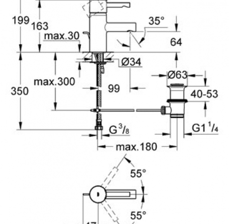 GROHE izlietnes maisītāji Essence hroms,cietie pievadi