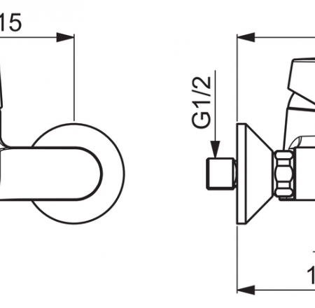ORAS SAGA vannas/dušas maisītājs no sienas, hroms