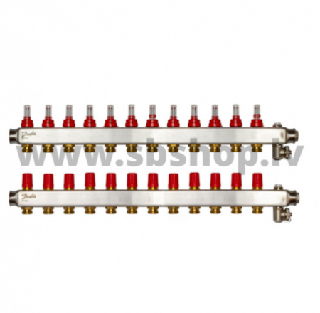 SSM-12F Kolektors 12+12ar plūsmas mērītāju 1" DANFOSS