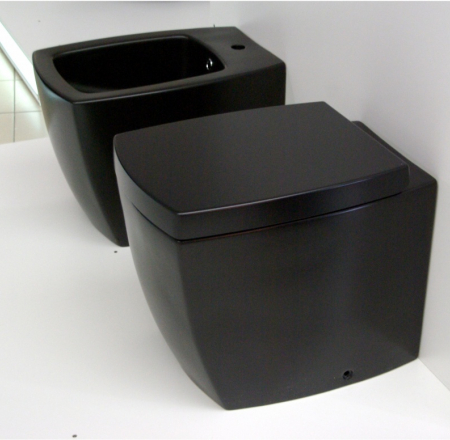 WC Pods SQUARE melns matēts 105+SC vāks 105