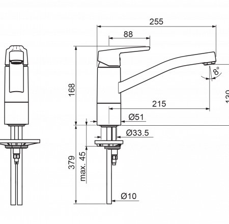Mais.ORAS SAGA virtuves, ar grozāmu izteku, hroms